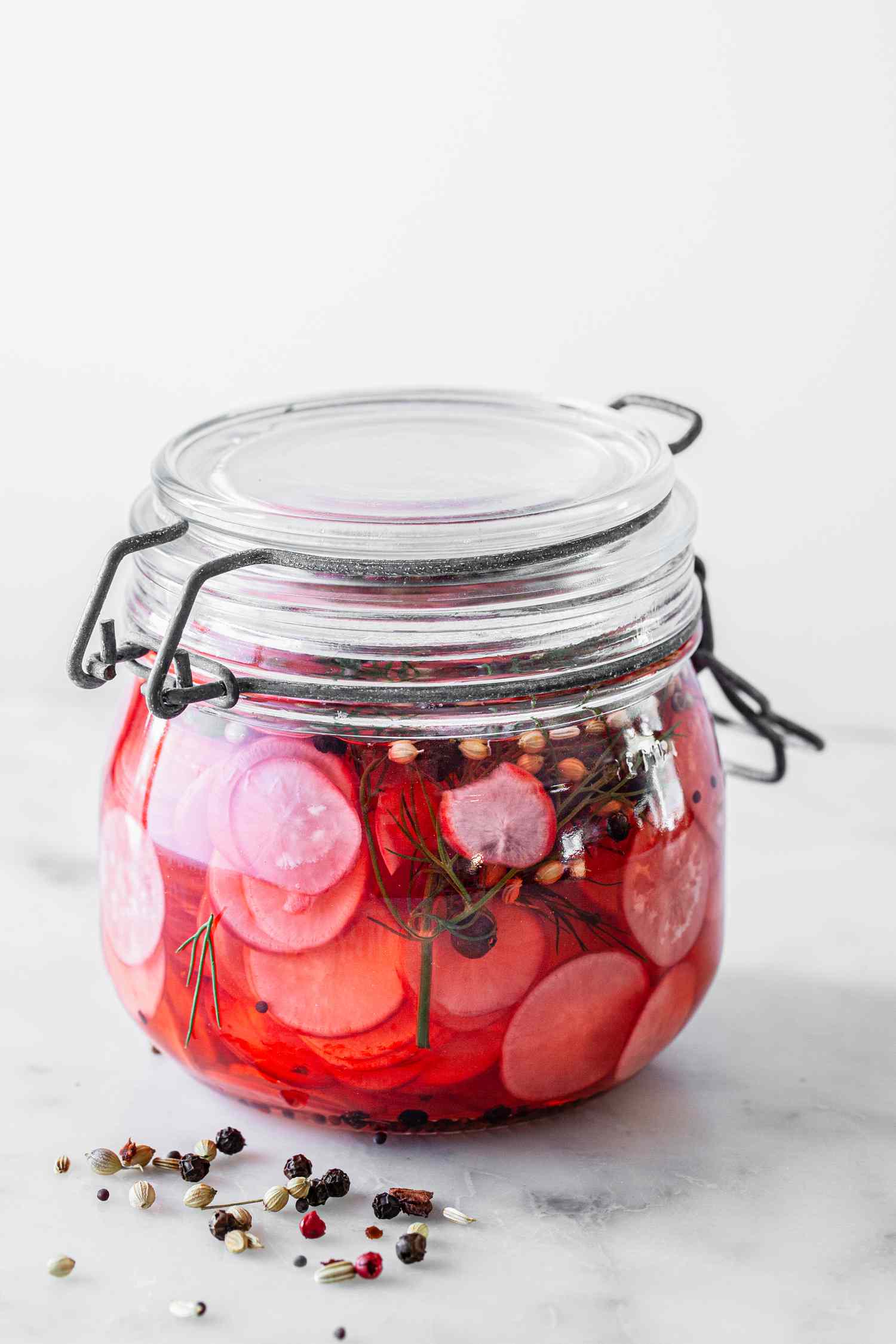 Quick Pickled Radishes in a Jar